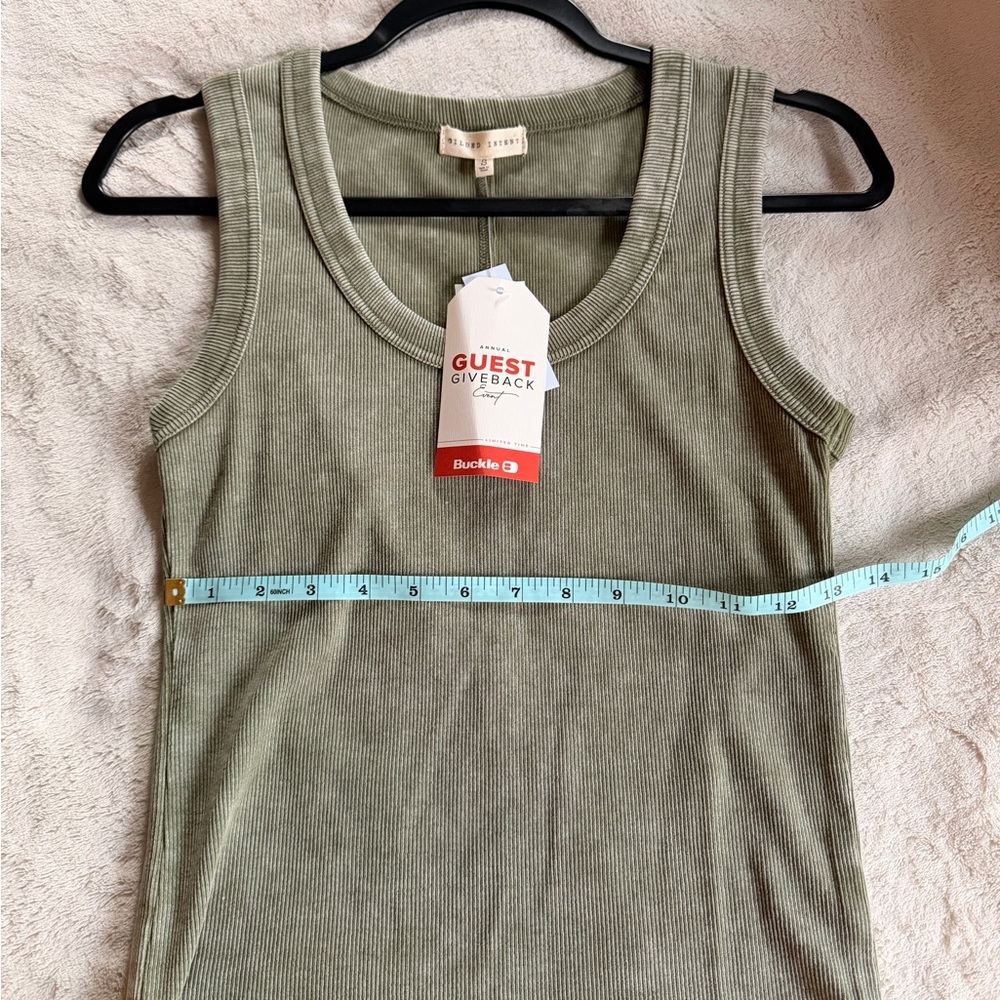 Gilded Intent Sage Green Ribbed Tank Top